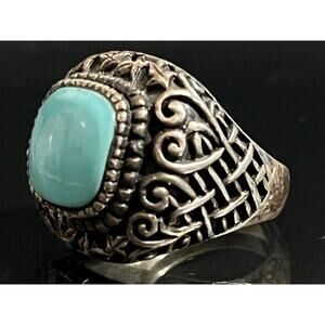 Vintage Sterling Silver Turquoise Statement Ring